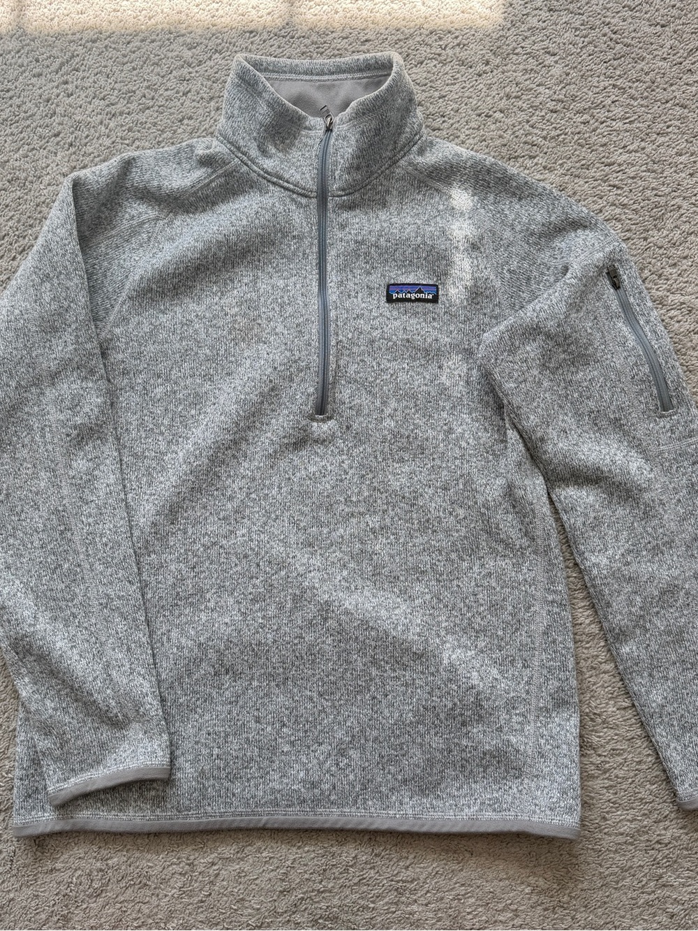 Patagonia Womens Large Better Sweater 1/4 Zip Fleece Pullover Gray STY25618